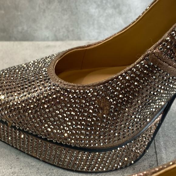 THALIA SODI Women's Pewter Bling Embellished Joey Pointed-Toe Platform Pumps - Picture 10 of 12